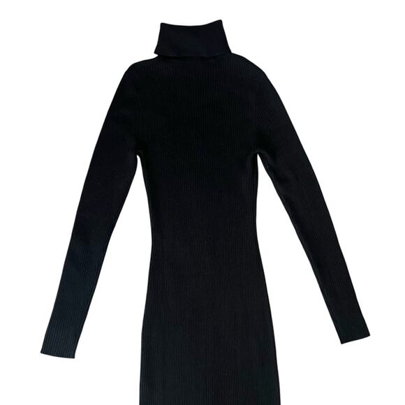 Reformation Fernando Long Sleeve Turtleneck Cashmere Ribbed Knit Maxi Dress Sz S - Picture 3 of 15